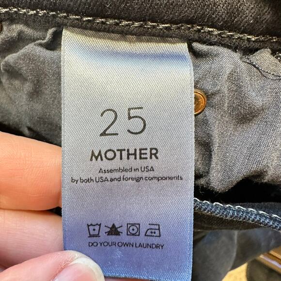 Mother The Stunner Zip Two Step Fray Jean Last Call Dark 25 Skinny - Picture 9 of 16